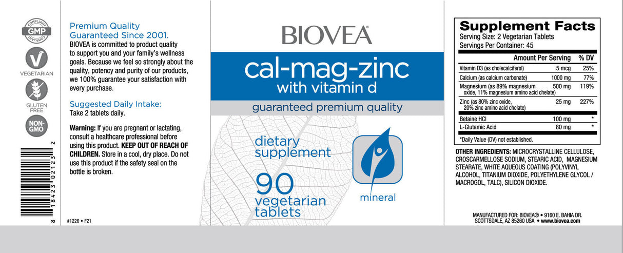 Cal-Mag-Zinc + Vitamina D / 90 Tablete