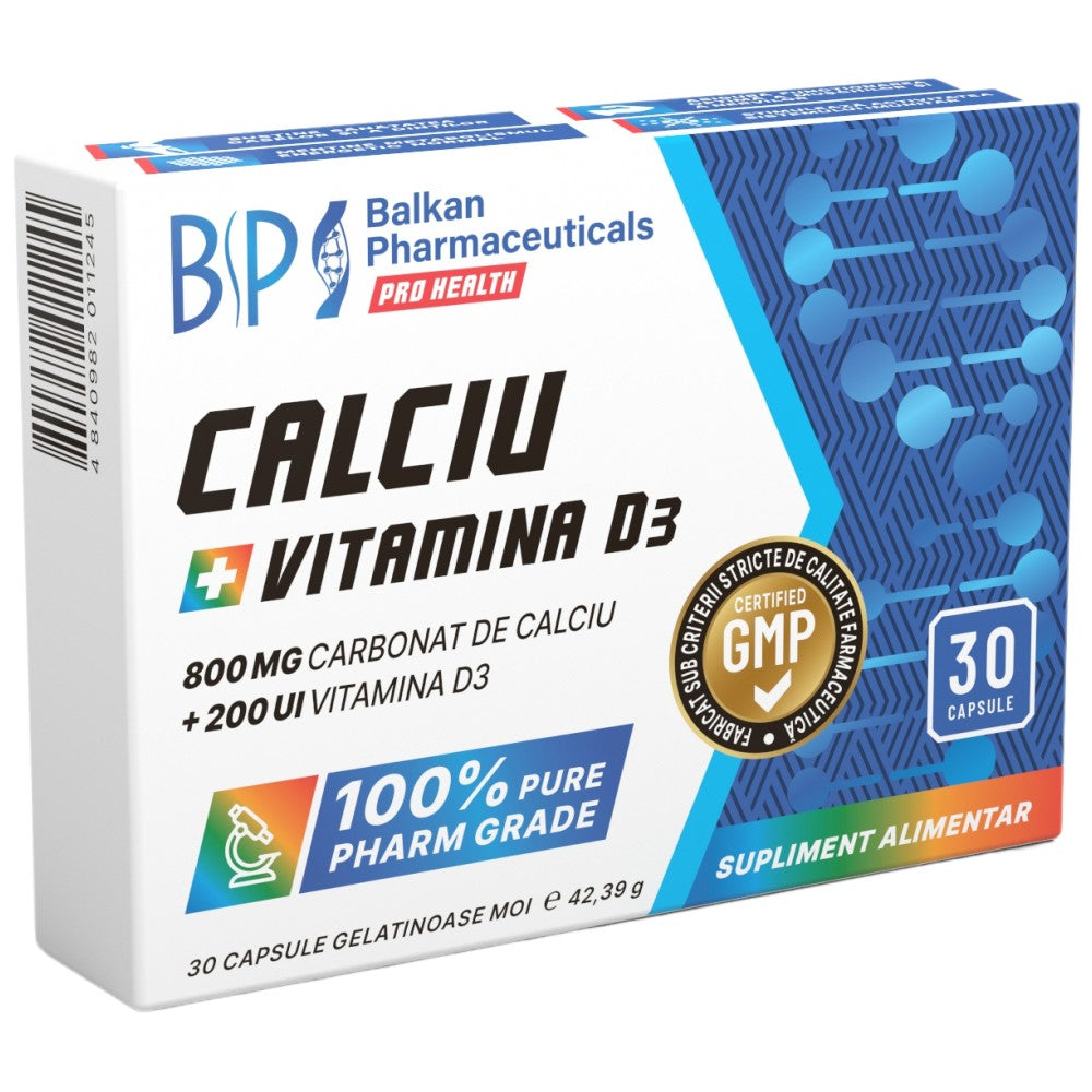 Calciu 800 mg + Vitamina D3 200 UI 30 capsule