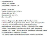 Calciu + Magneziu, Zinc și Vitamina D - 120 Tablete