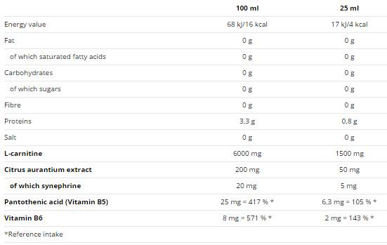 Carnitina 1500 + Sinefrina 20 x 25 ml