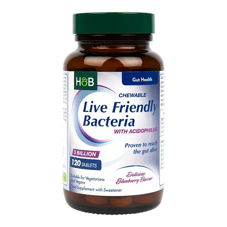 Probiotic cu Acidophilus (Chewable Acidophilus Blueberry 3 Billion) 3 miliarde. 120 comprimate masticabile HOLLAND &amp; BARRETT