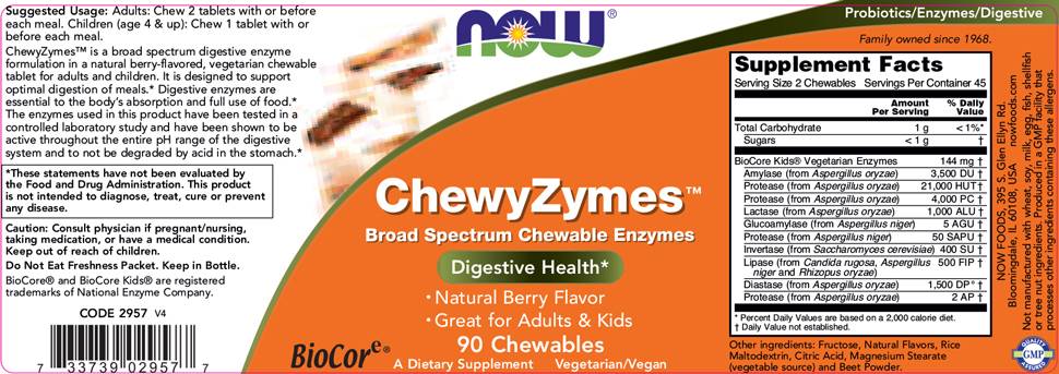 ChewyZymes - 90 de tablete masticabile