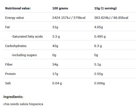 Chia | 100% natural - 500 grame