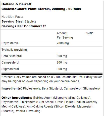 Steroli vegetali CholestaGuard 2000 mg | Suport pentru colesterol - 60 de tablete