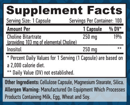 Colina &amp; Inozitol / 100 Vcaps