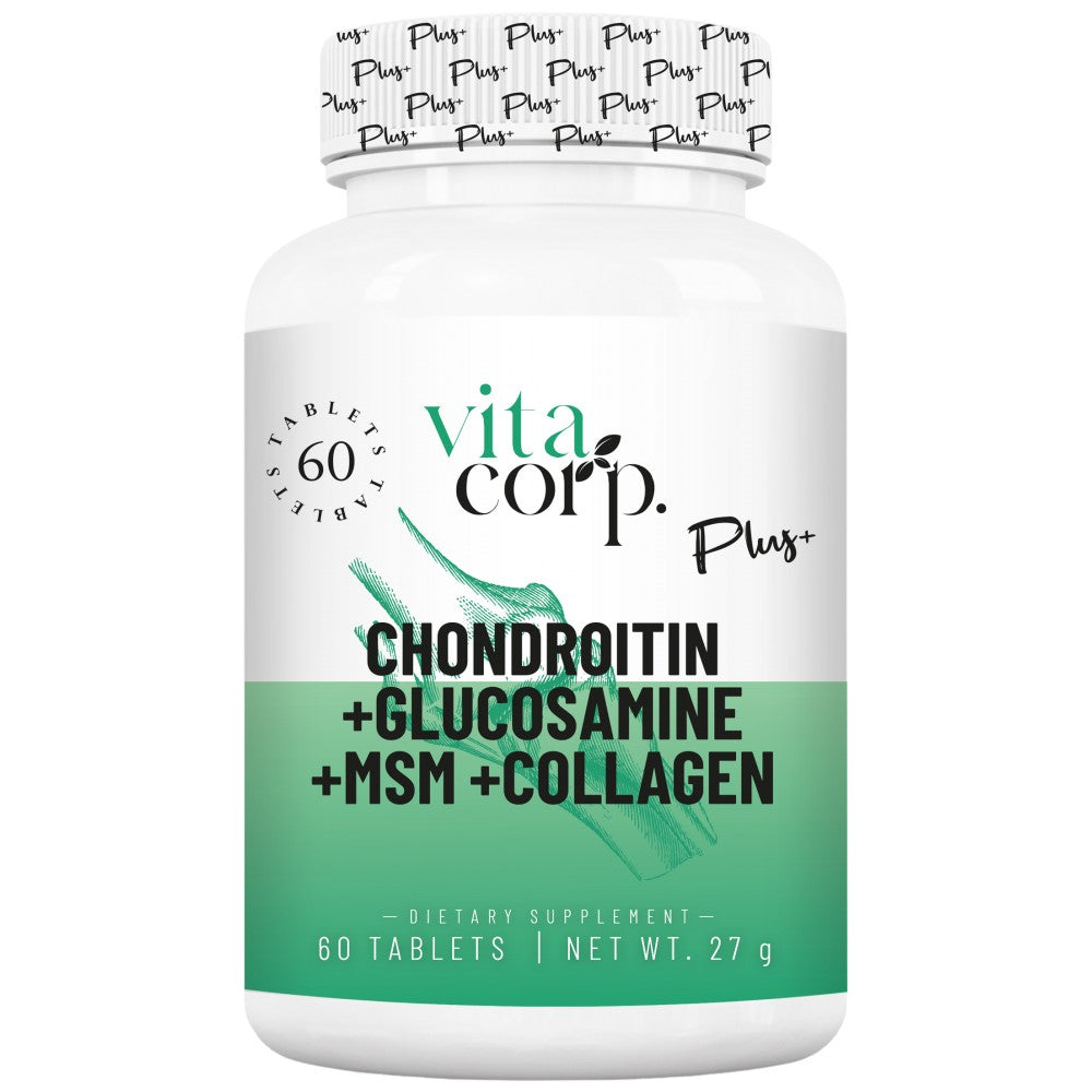 Condroitină + Glucozamină + MSM + Colagen - 60 Tablete
