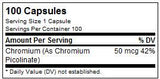 Picolinat de crom 50 mcg - 100 capsule