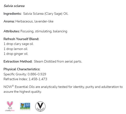 Ulei de salvie | 100% Salvia Sclarea pură - 30 ml
