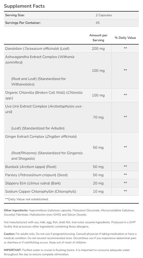 Curăță și Detoxifiere | Suport pentru ficat și rinichi - 90 capsule