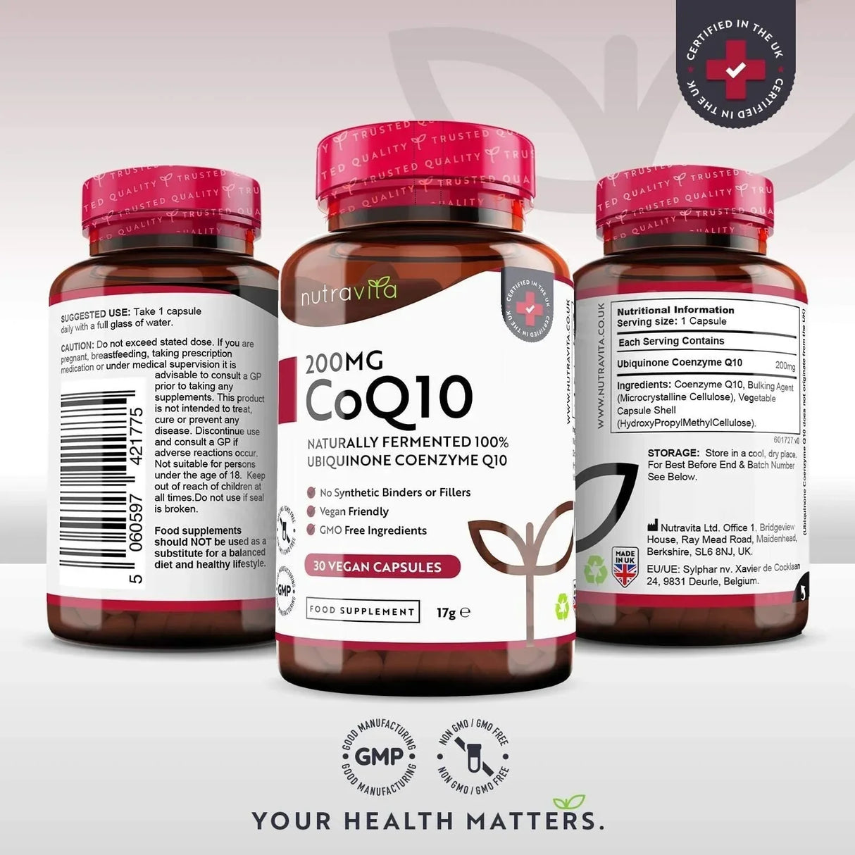 CoQ10 200 mg (Ubichinona) /120 capsule, 120 zile/ Nutravita