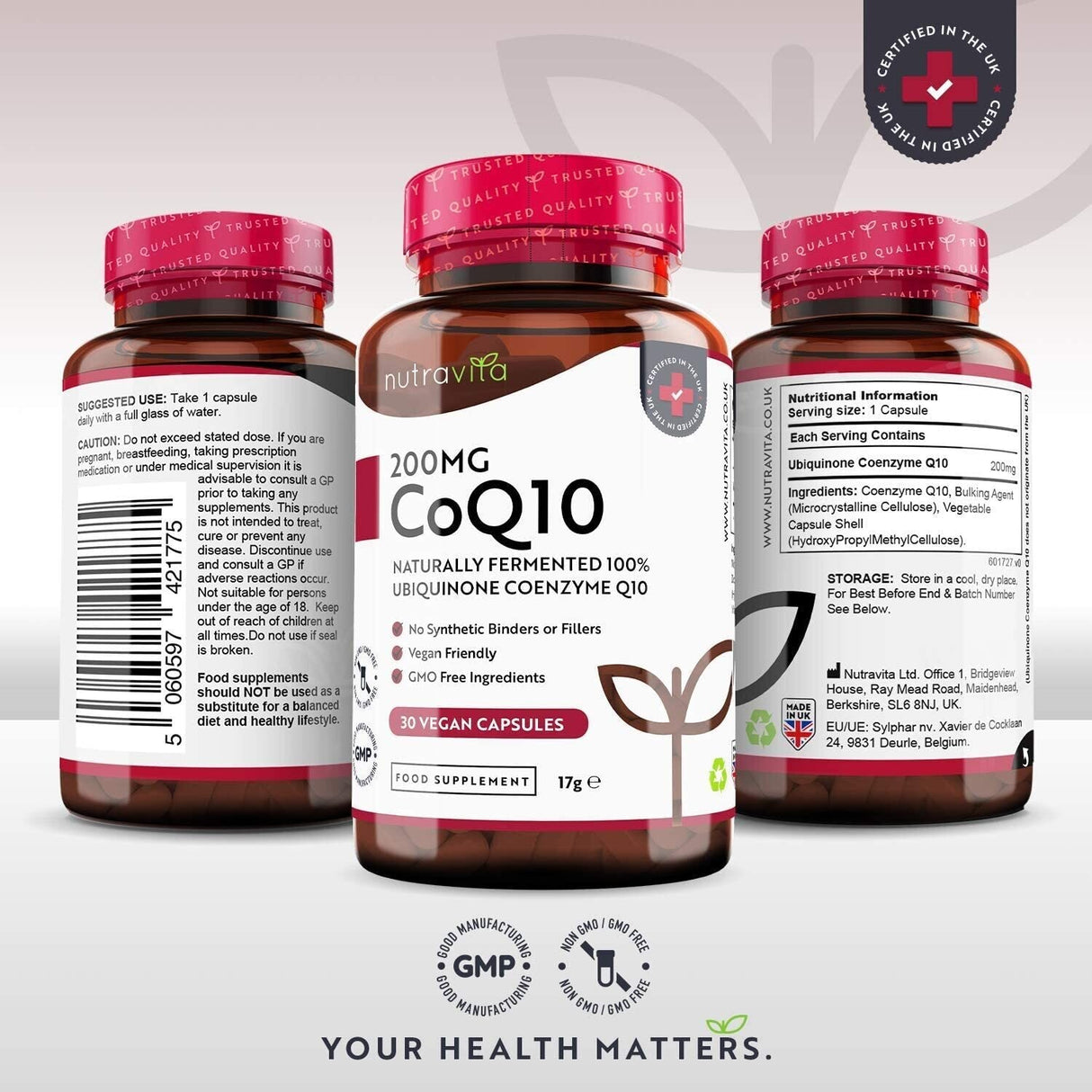 CoQ10 200 mg (Ubichinona) /120 capsule, 120 zile/ Nutravita