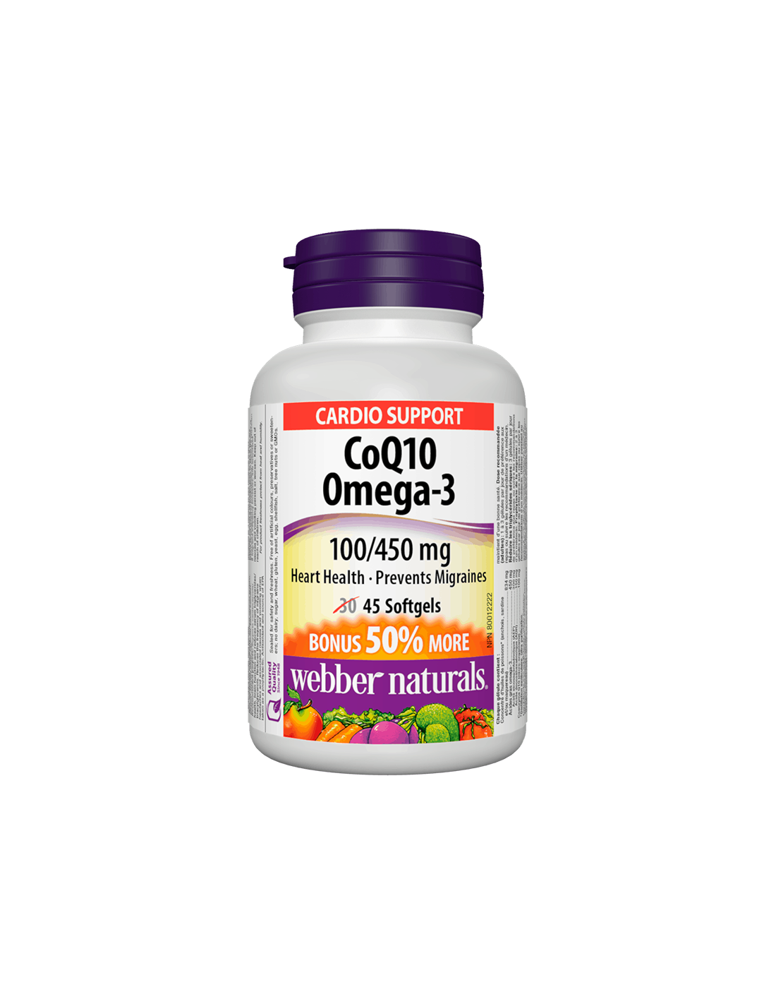 CoQ10 &amp; Omega-3/ Coenzima Q10 100 mg + Omega-3 450 mg x 45 capsule moi