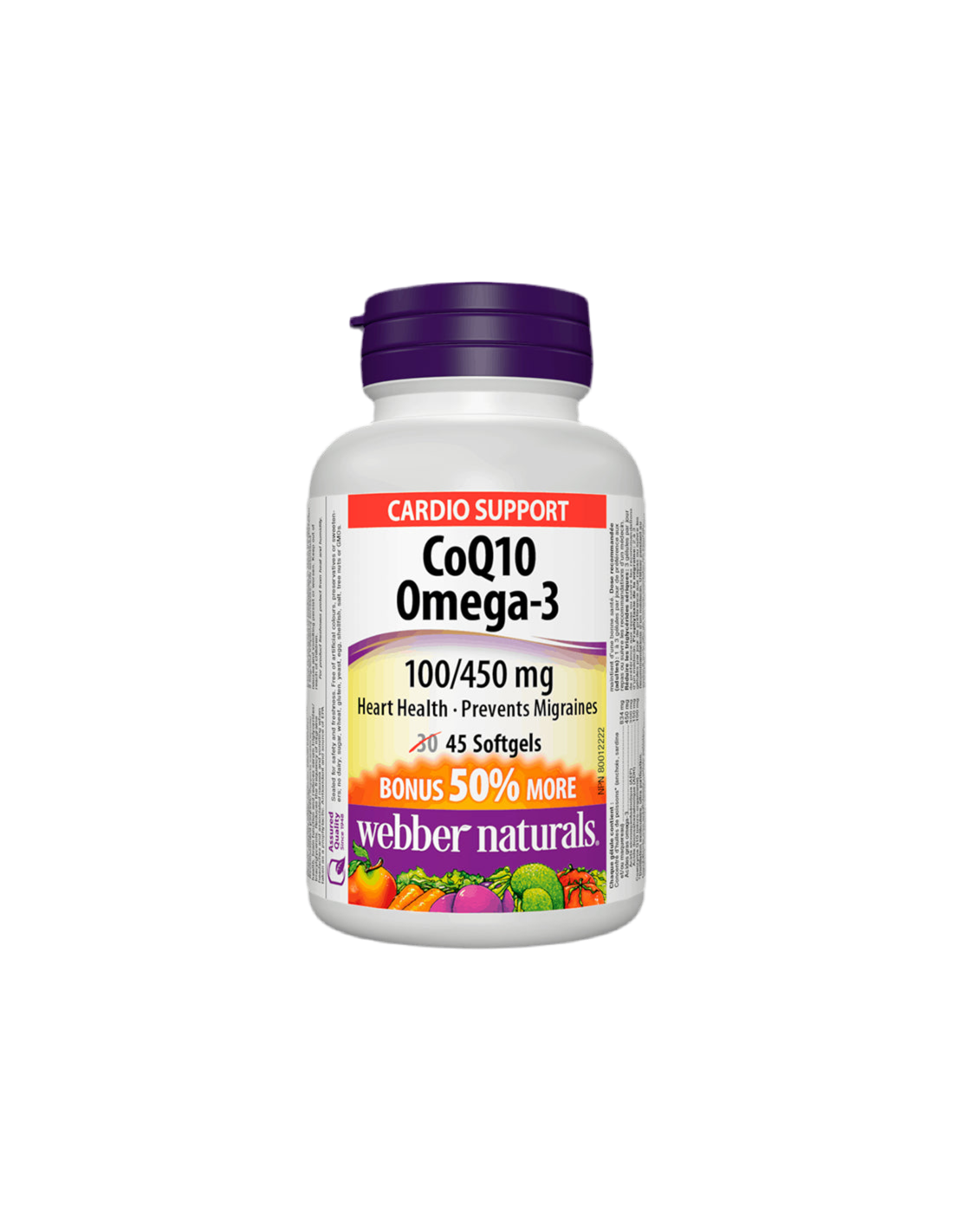 CoQ10 &amp; Omega-3/ Coenzima Q10 100 mg + Omega-3 450 mg x 45 capsule moi