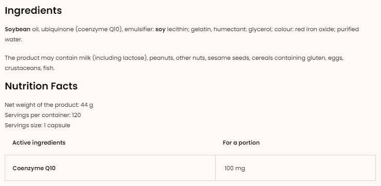 CoQ10 / Ubichinon 100 mg - 30 capsule de gel