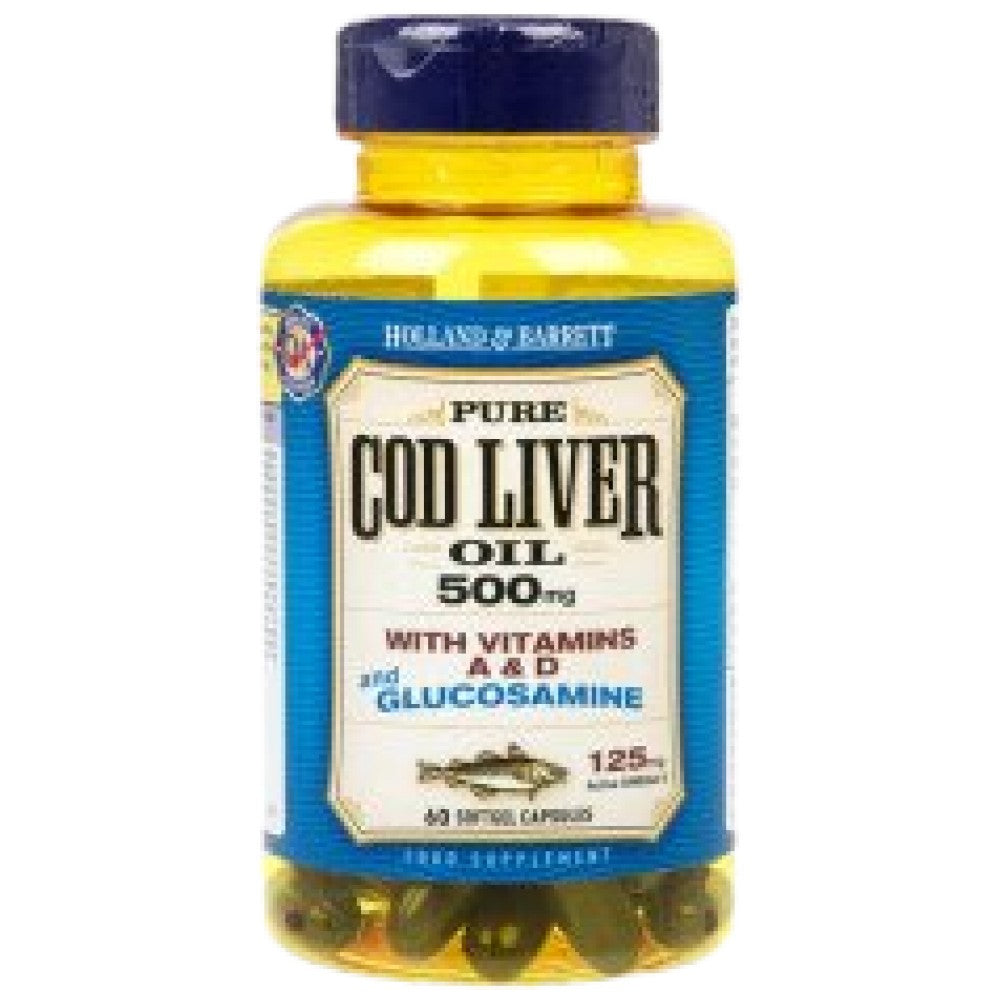 Ulei de ficat de cod 500mg | Cu glucozamină - 60 capsule
