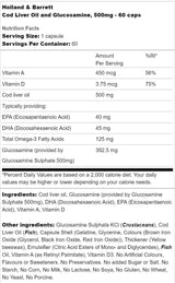Ulei de ficat de cod 500mg | Cu glucozamină - 60 capsule