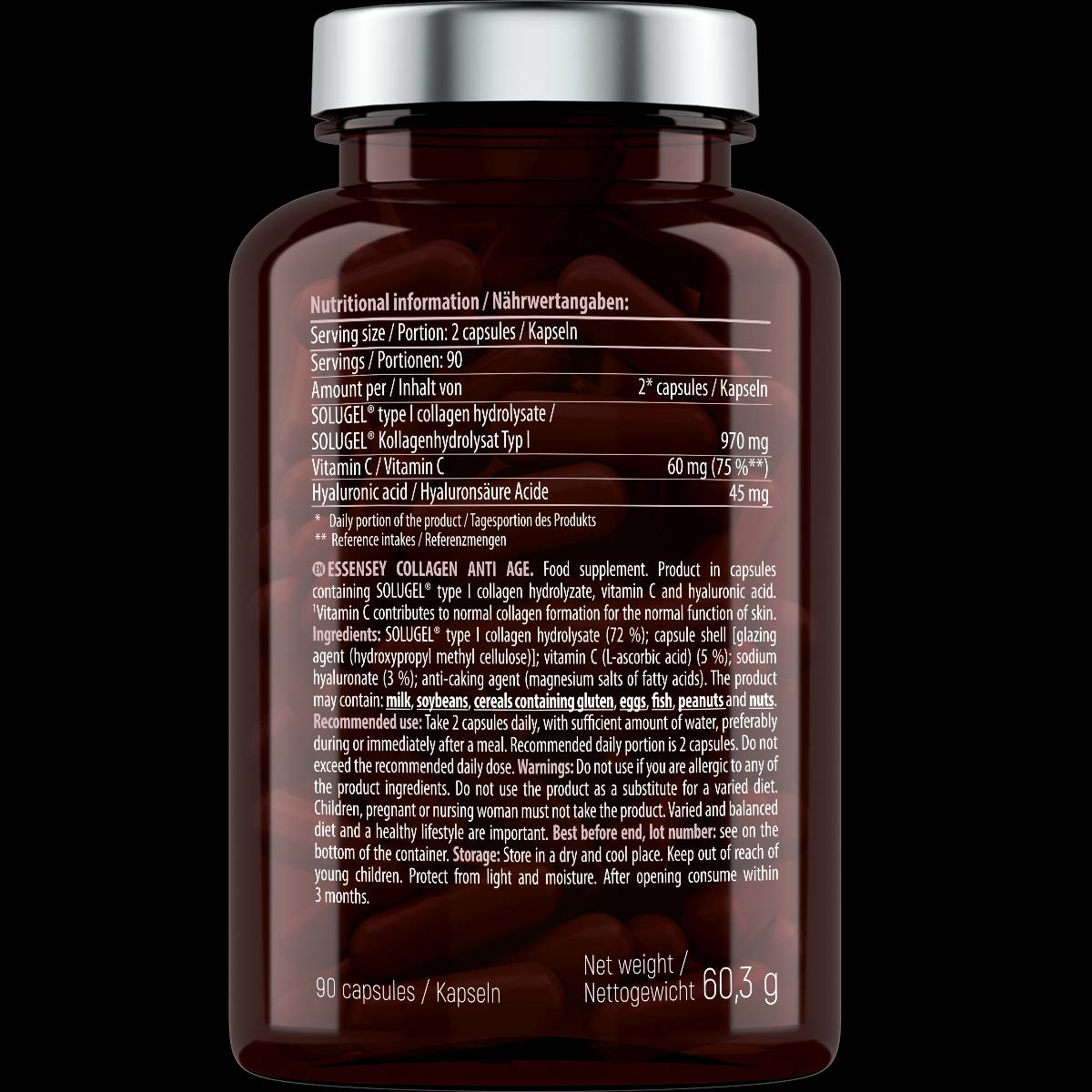 Colagen Anti Age | cu Vitamina C si Acid Hialuronic - 90 capsule