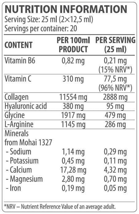 Colagen lichid | cu Acid Hialuronic &amp; Vitamina C - 500 ml