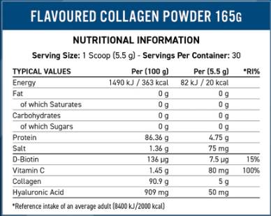 Pulbere de colagen | cu acid hialuronic și vitamina C - 165 grame