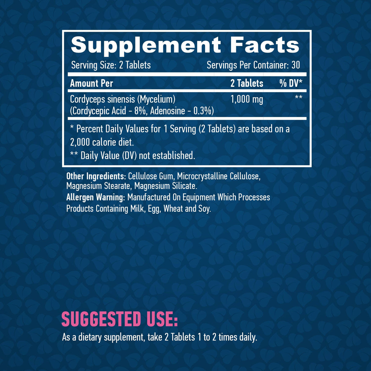 Cordyceps 500 mg / 60 comprimate.