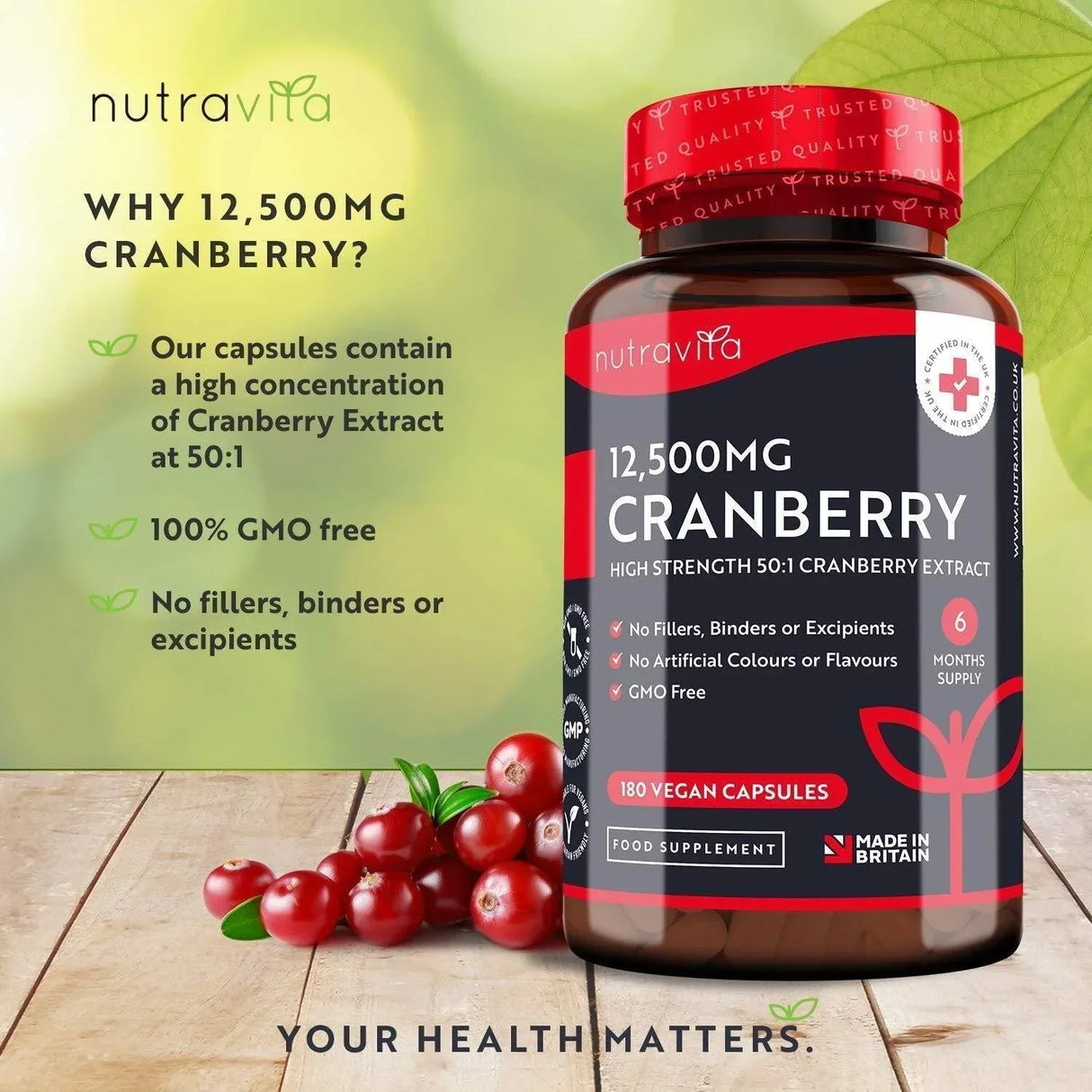 Merisor - Red Cranberry 12500 mg 180 capsule vegane