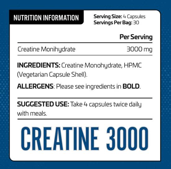 Creatina 3000 - 120 capsule