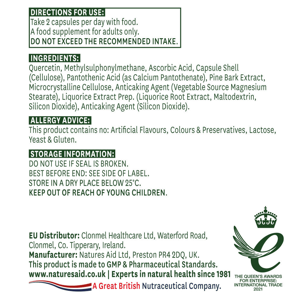 Quercetin Formula 90 capsule NaturesAid