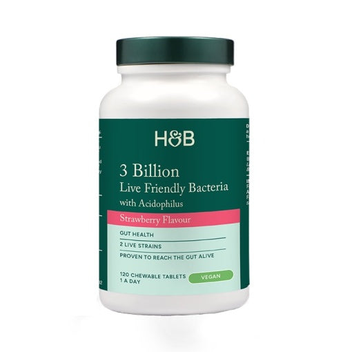 Probiotic cu Acidophilus (Chewable Acidophilus Strawberry 3 Billion) 3 miliarde. 120 comprimate masticabile HOLLAND &amp; BARRETT
