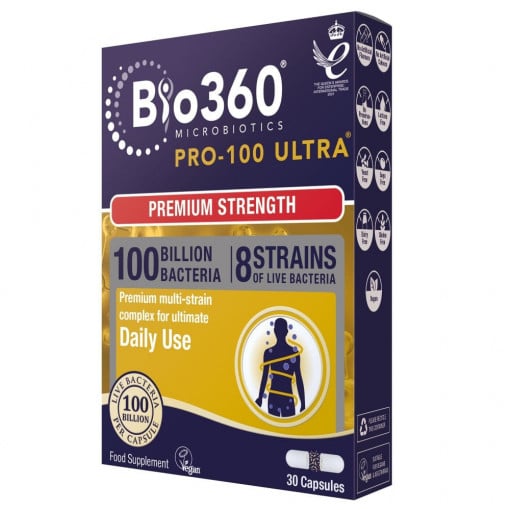 Probiotic Pro-100 ULTRA (100 de miliarde de bacterii) 100 de miliarde. 30 de capsule NaturesAid
