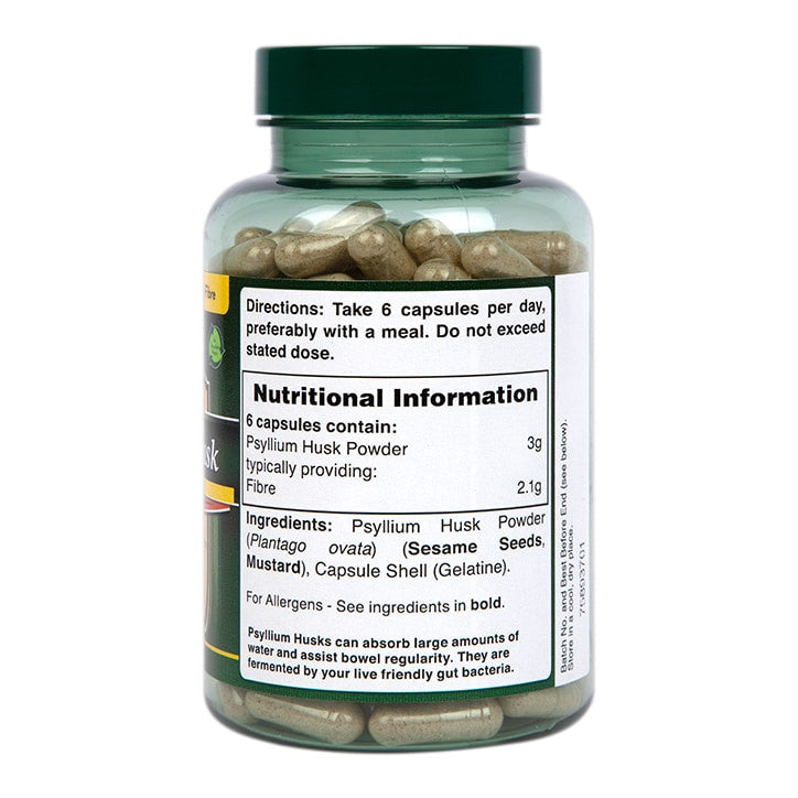 Fibră Psyllium Husk (Psyllium Husk) 500 mg 180 capsule HOLLAND &amp; BARRETT