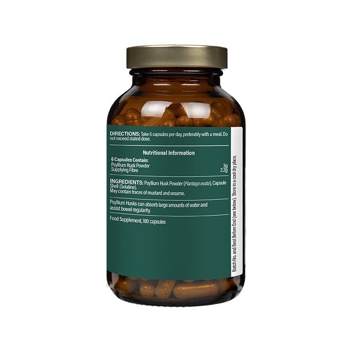 Fibră Psyllium Husk (Psyllium Husk) 500 mg 180 capsule HOLLAND &amp; BARRETT