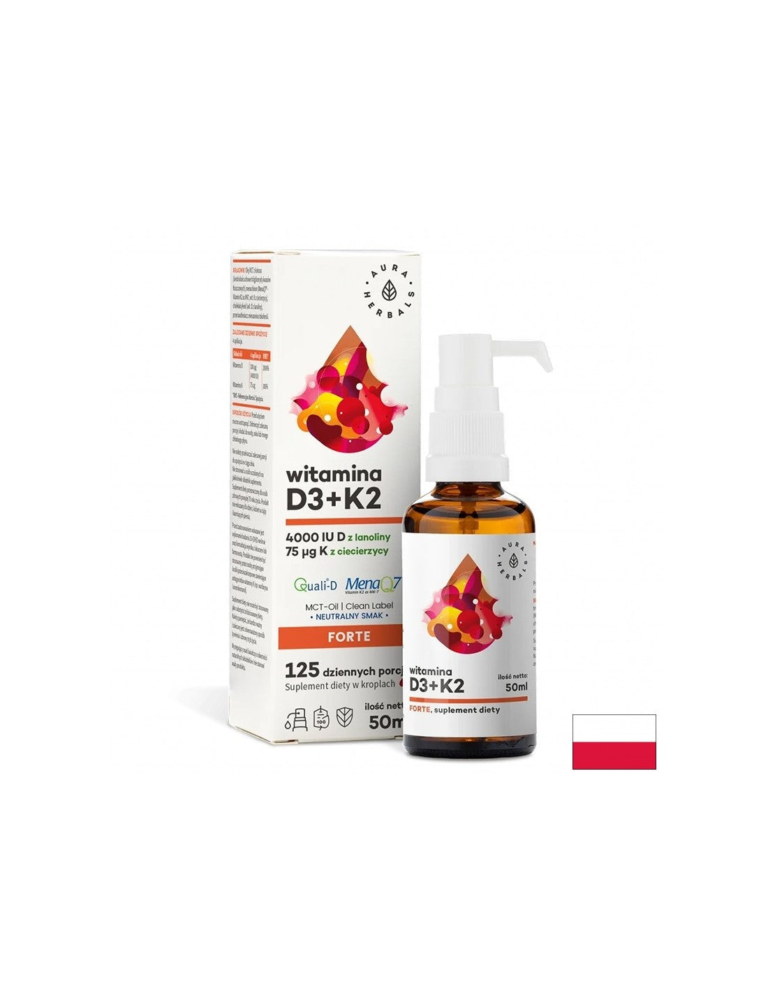 Oasele și articulațiile - Vitamina D3 1000 UI + K2 18,75 µg Forte, 50 ml spray oral