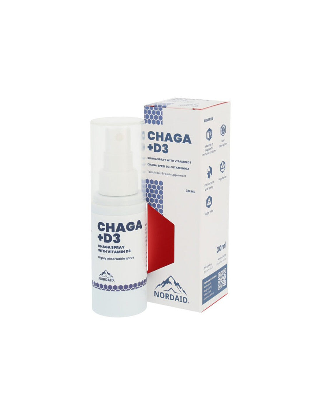 Imunitate - Chaga + Vitamina D3, spray de gură x 30 ml / 200 spray-uri Nordaid