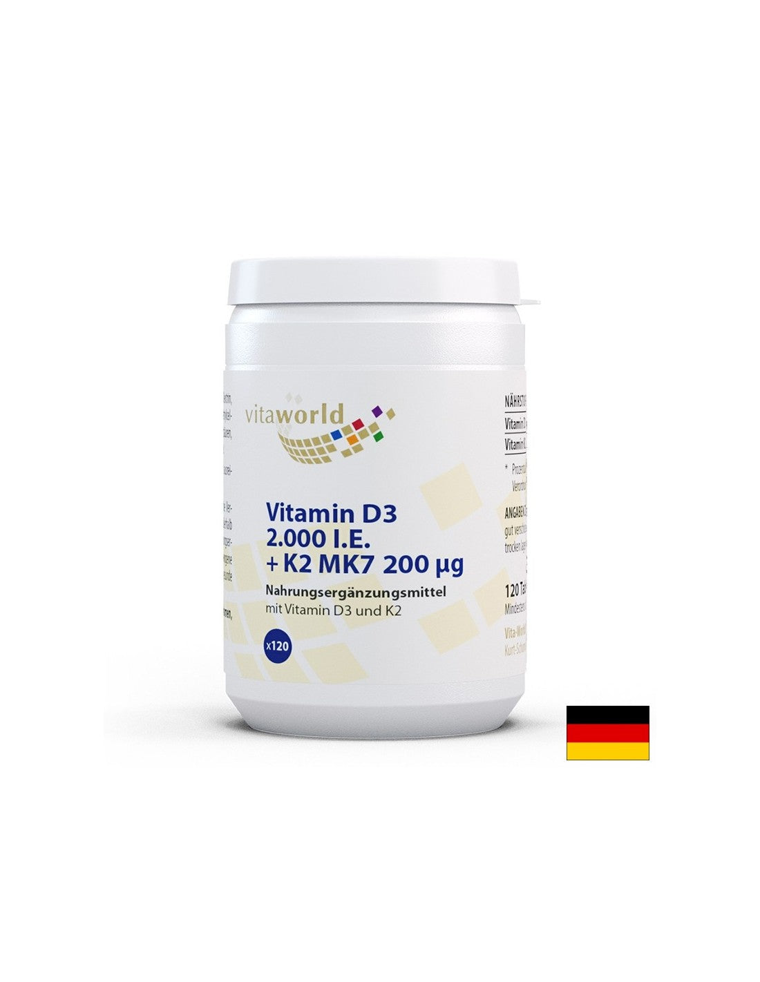 Sistem osos - Vitamina D3 50 µg + K2 MK7 200 µg, 120 comprimate