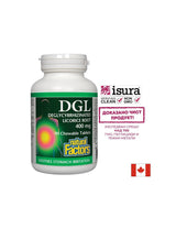 DGL - Rădăcină de lemn dulce deglicirizată 400 mg x 90 tablete masticabile Natural Factors