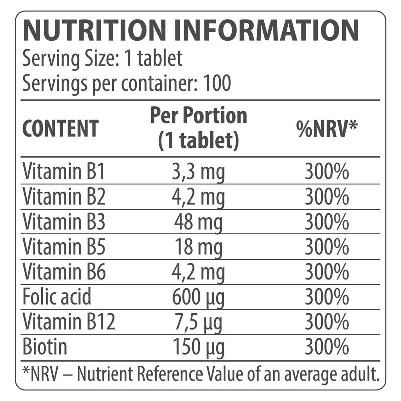 Complex de vitamina B - 100 de tablete