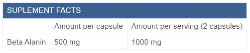 Beta Alanine 1000 - 120 capsule
