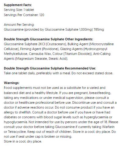 Sulfat de glucozamină cu dublă putere 1000 mg - 120 tablete