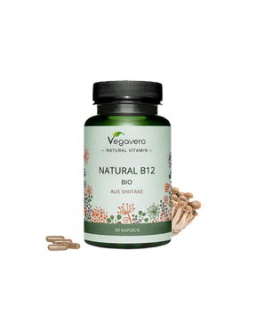 Natural B12 BIO aus Shiitake/ Vitamin B12 (from organic medicinal shiitake mushrooms), 60 capsules, 100% Vegan Vegavero - Nutra Best Europe