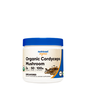 For fatigue and stress - Cordyceps Organic, 100 g, Nutricost powder - Nutra Best Europe
