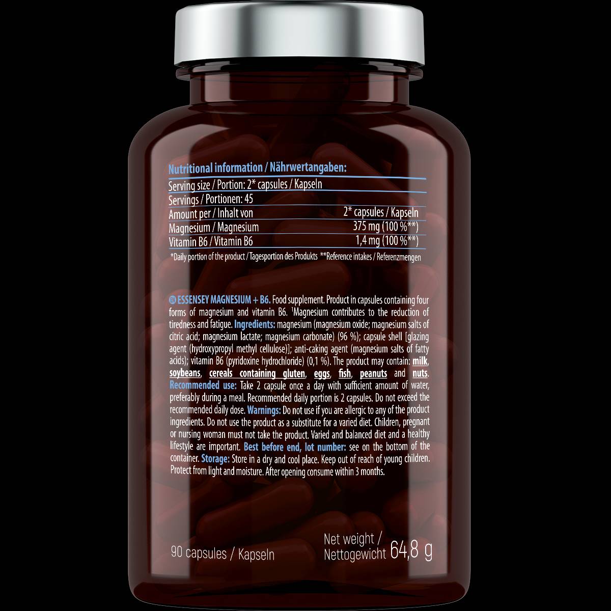 Magneziu 187,5 mg + B6 - 90 capsule