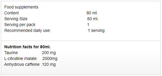 Soc energetic | Shot înainte de antrenament - 80 ml