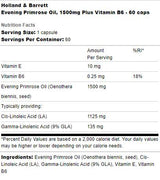 Ulei de primula 1500 mg | Plus Vitamina B6 - 60 capsule