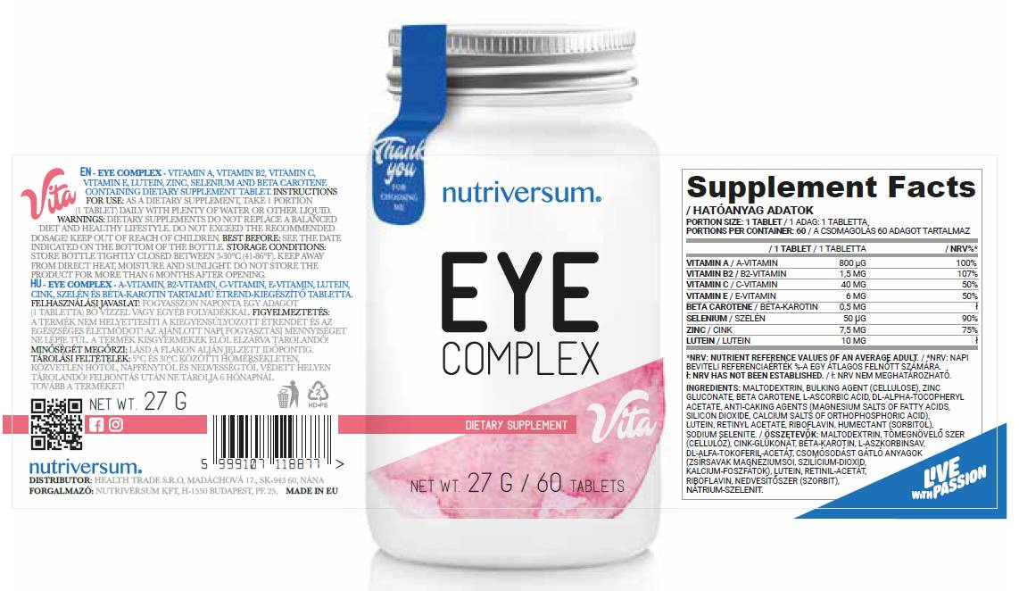 Complex pentru ochi 60 tablete