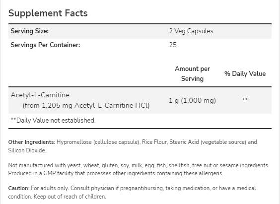 Acetil L-Carnitină - 200 capsule