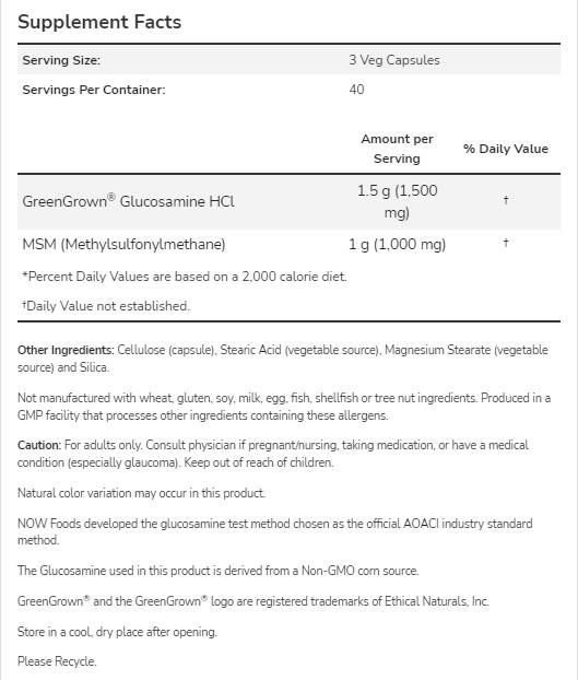 Glucozamină și MSM - 180 capsule