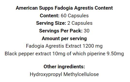 Fadogia Agrestis 1200 mg - 60 capsule