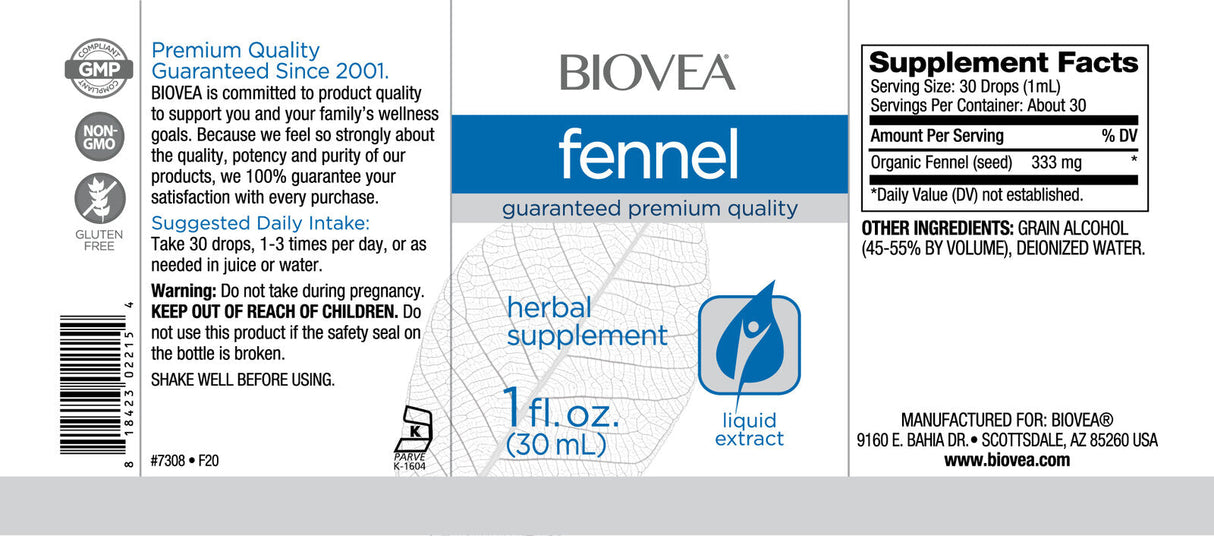 Picături lichide de fenicul / 30 ml