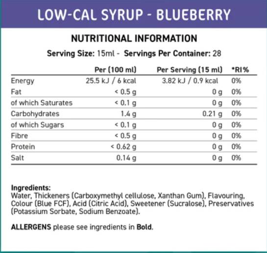 Fit Cuisine Sirop cu conținut scăzut de calorii | Afine - 425 ml