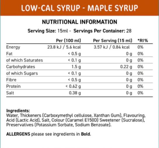 Fit Cuisine Sirop cu conținut scăzut de calorii | artar - 425 ml